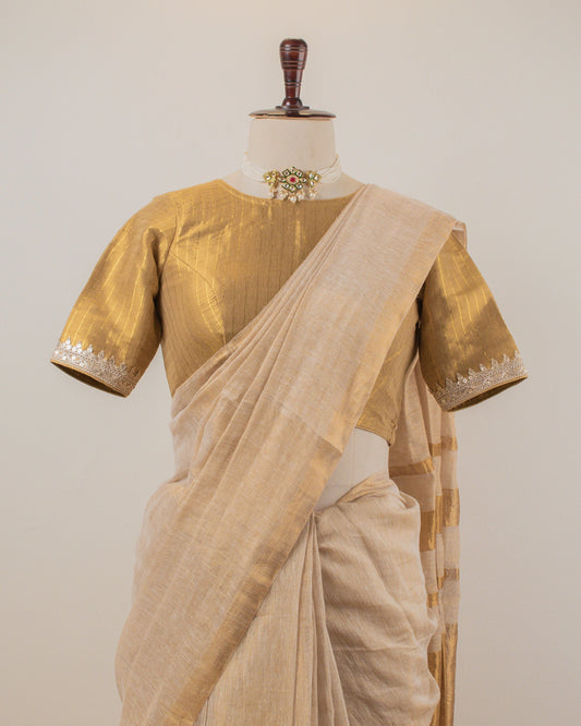 Swaragini Ivory Handwoven Saree