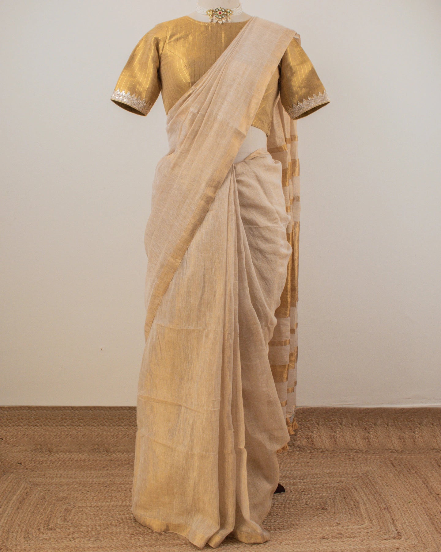 Swaragini Ivory Handwoven Saree