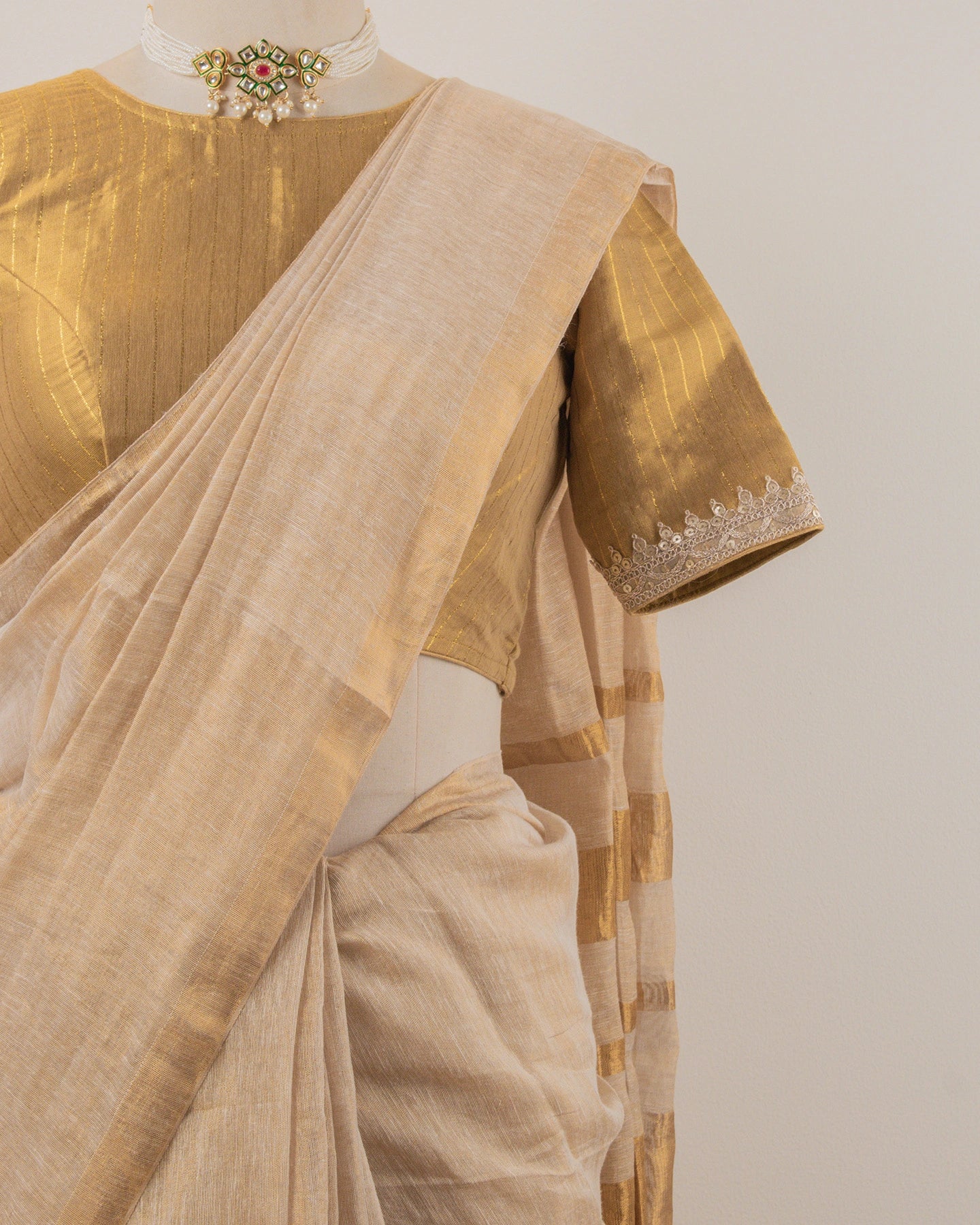 Swaragini Ivory Handwoven Saree