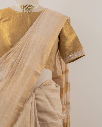 Swaragini Ivory Handwoven Saree