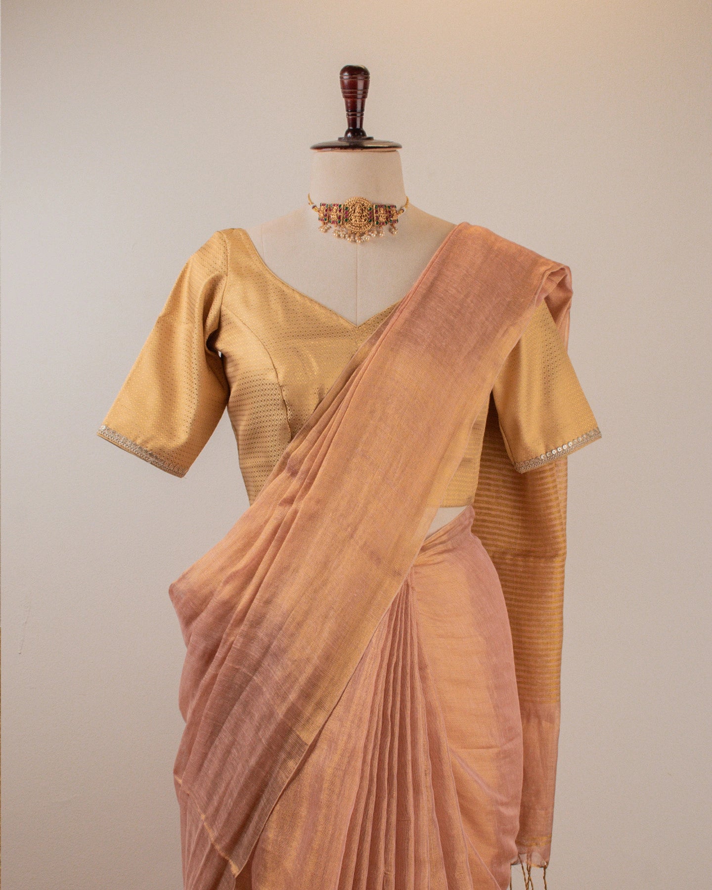 Swargini Rose Gold Handwoven Saree