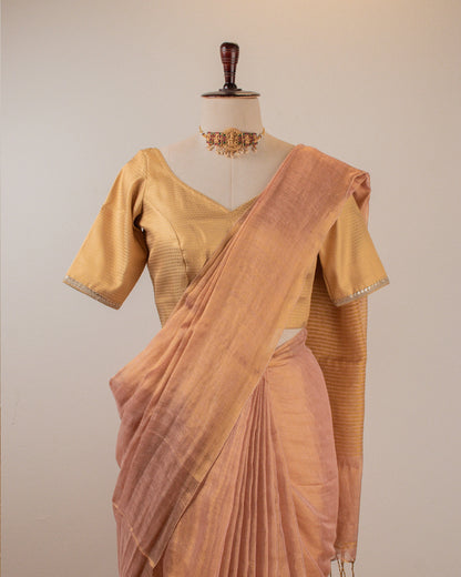 Swargini Rose Gold Handwoven Saree