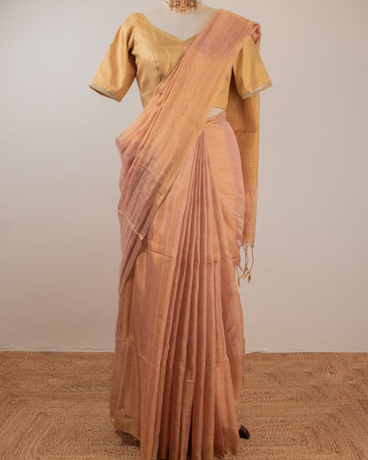 Swargini Rose Gold Handwoven Saree