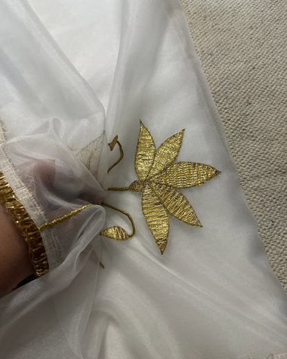 Sweta Padma Zari Saree