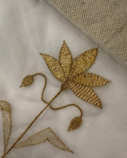 Sweta Padma Zari Saree