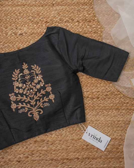 Tanjore Black Blouse