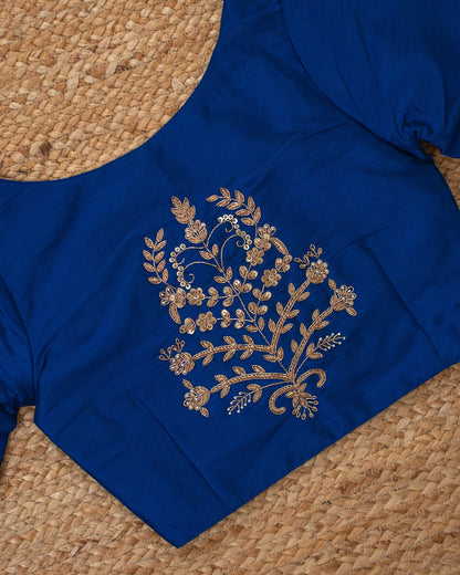 Tanjore Blue Blouse