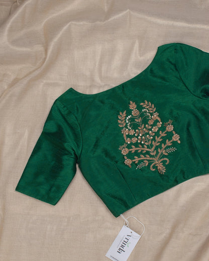 Tanjore Green Blouse