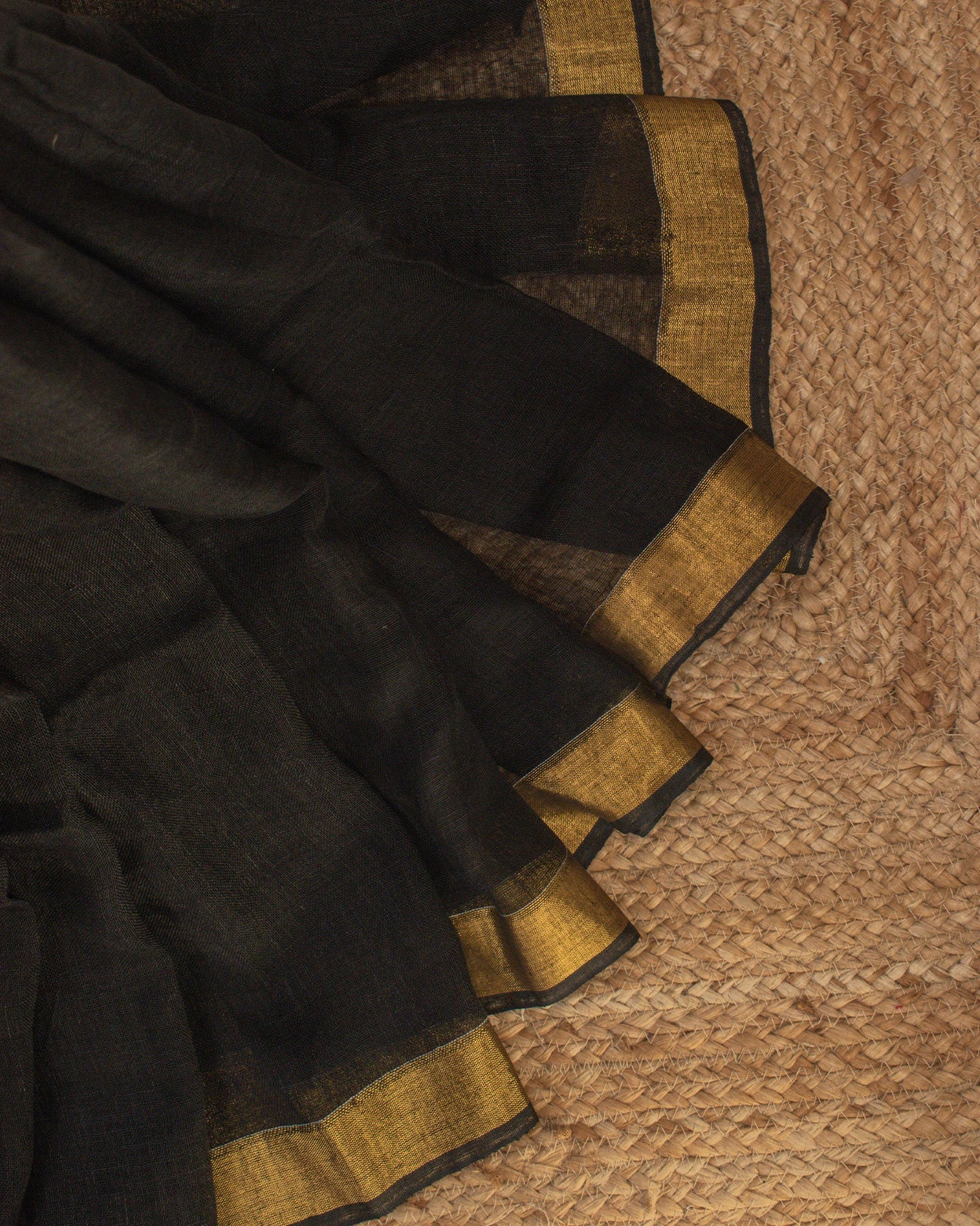 Tulip Floral Black Saree
