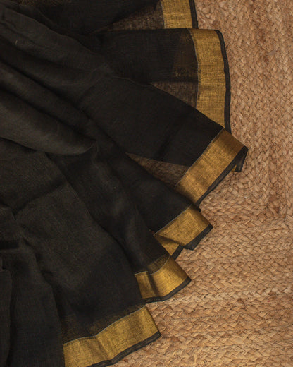 Tulip Floral Black Saree