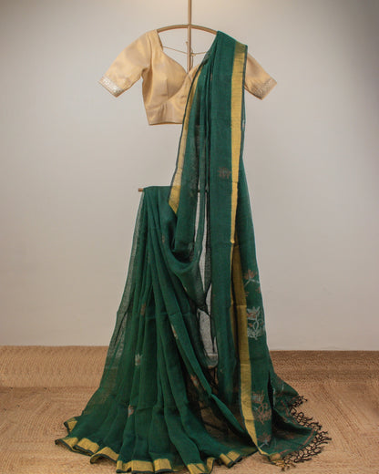 Tulip Floral Green Saree