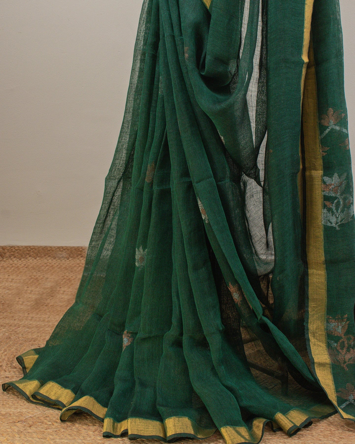 Tulip Floral Green Saree