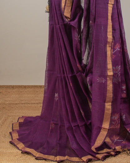 Tulip Floral Purple Saree
