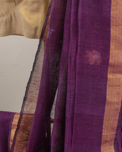 Tulip Floral Purple Saree