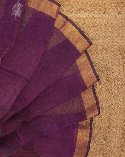 Tulip Floral Purple Saree