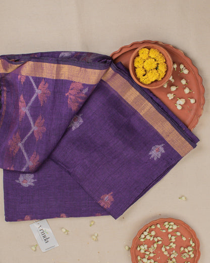 Tulip Floral Violet Saree