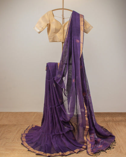 Tulip Floral Violet Saree