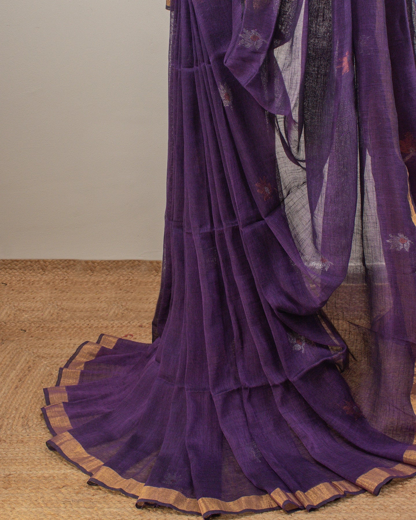Tulip Floral Violet Saree