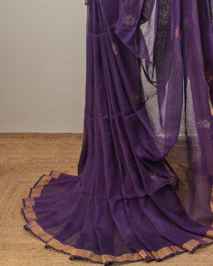 Tulip Floral Violet Saree
