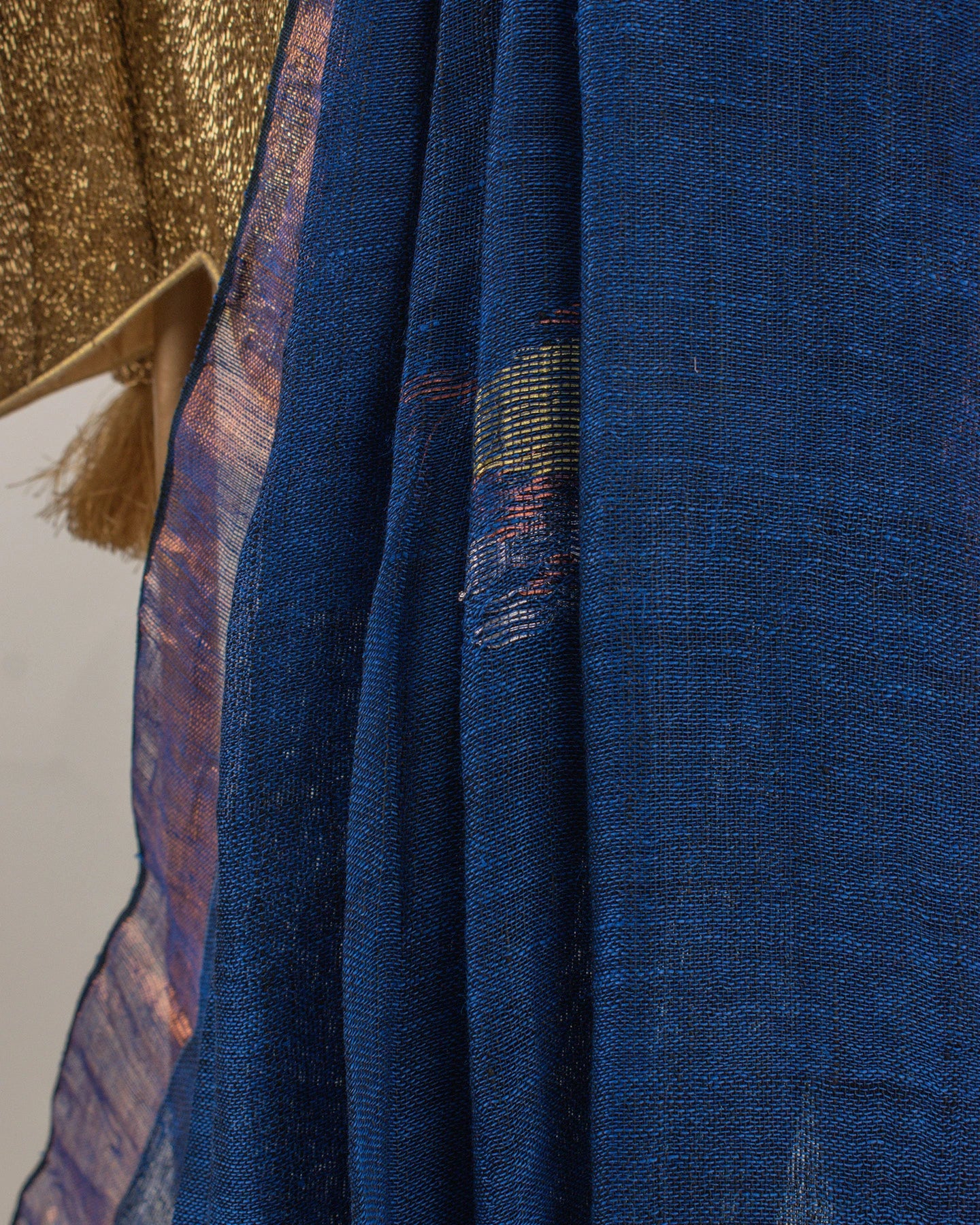 Tulip Indigo Linen Saree
