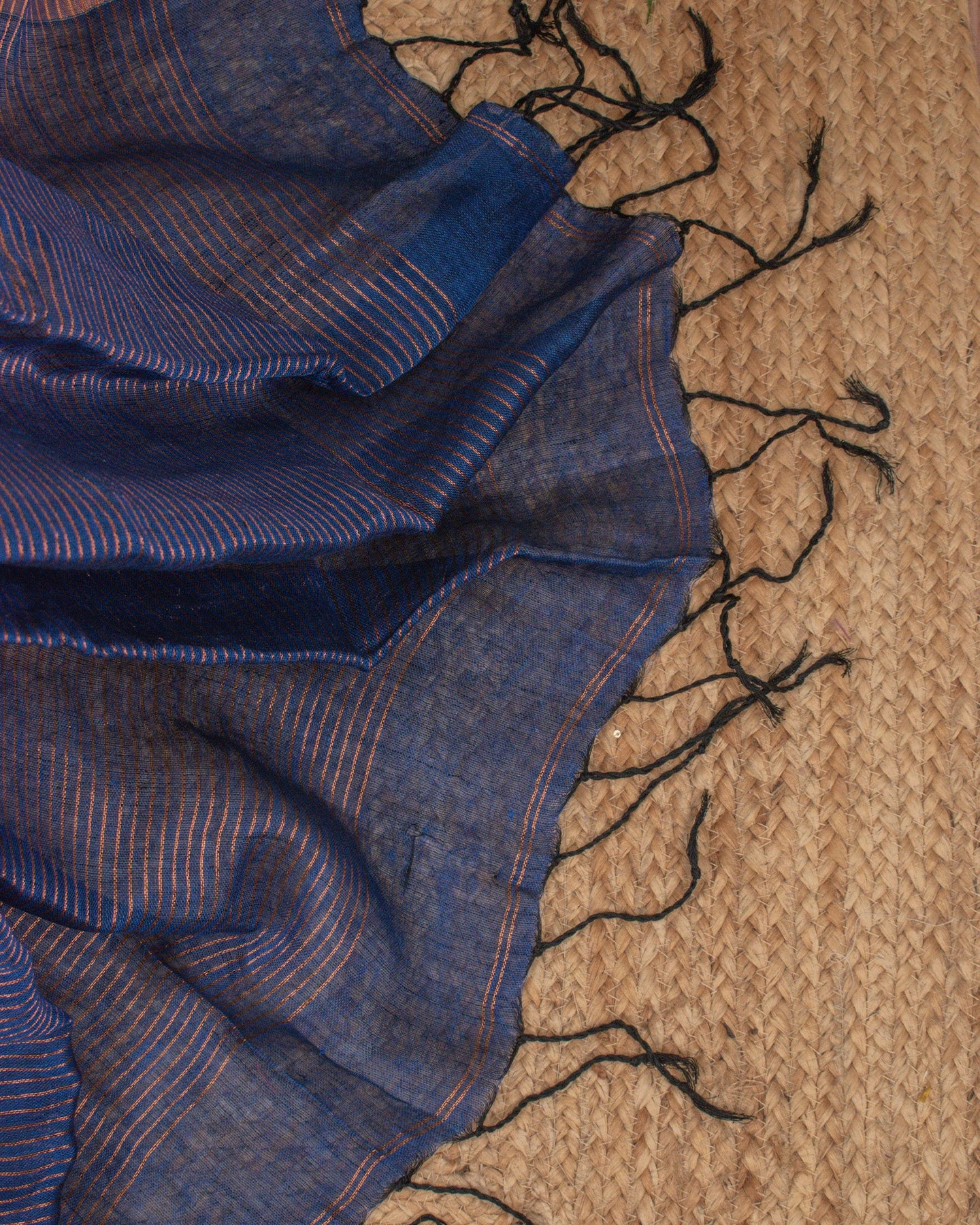 Tulip Indigo Linen Saree