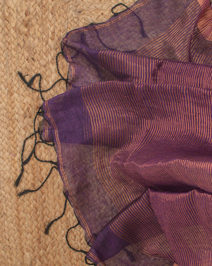 Tulip Purple Linen Saree