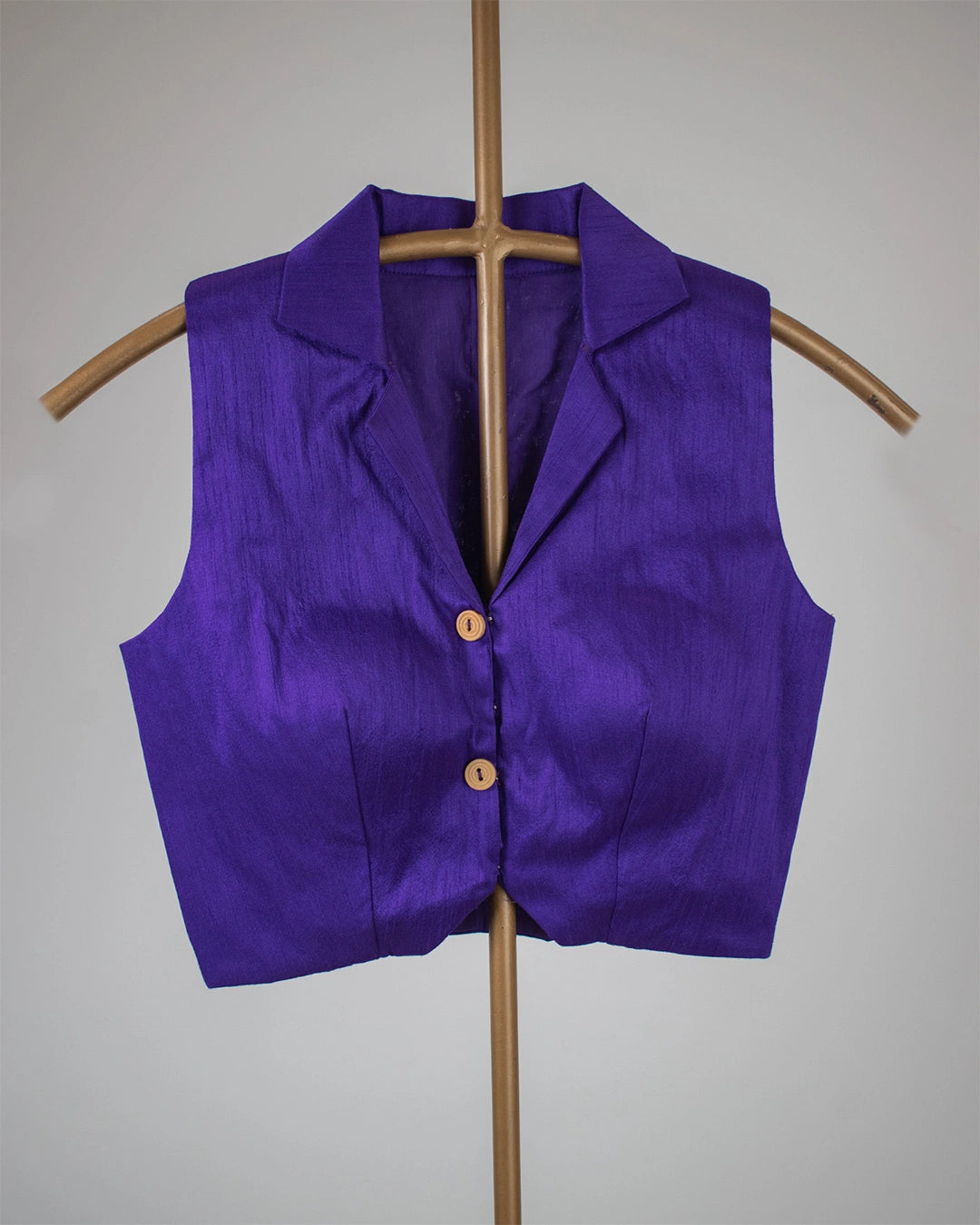 Violet Floral Lapel Blouse