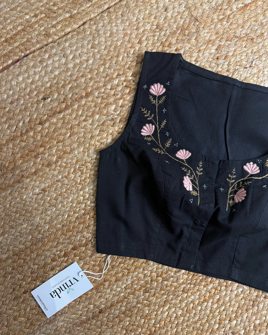 Wind Flower Black Blouse