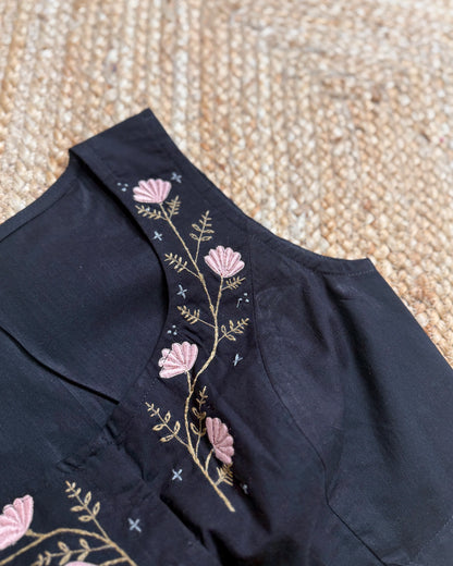 Wind Flower Black Blouse