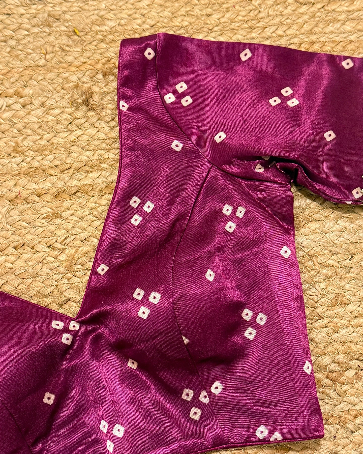 Wine Bandhej Blouse