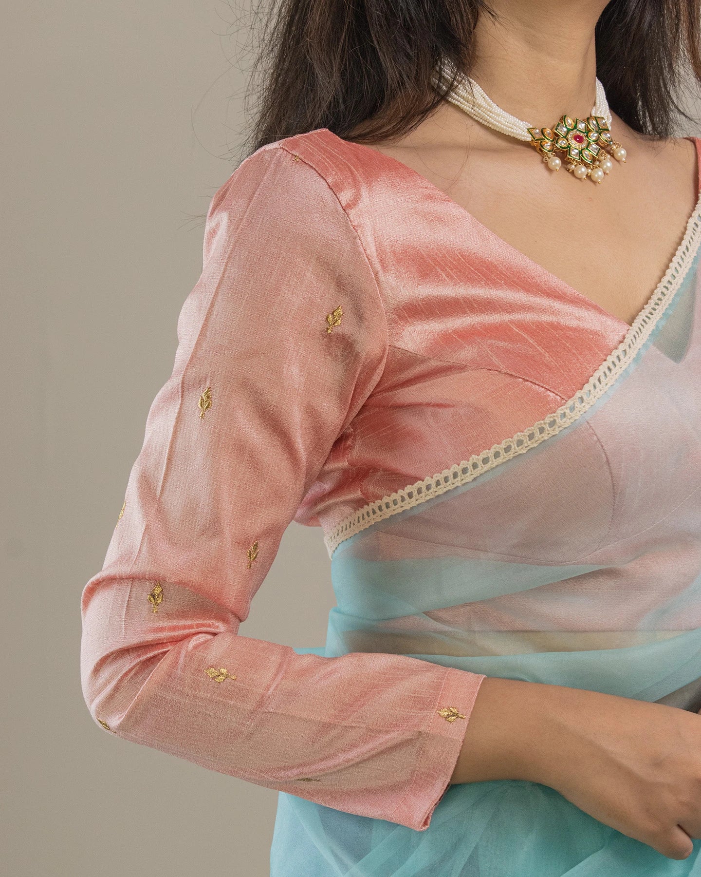 Zaari Peach Blouse