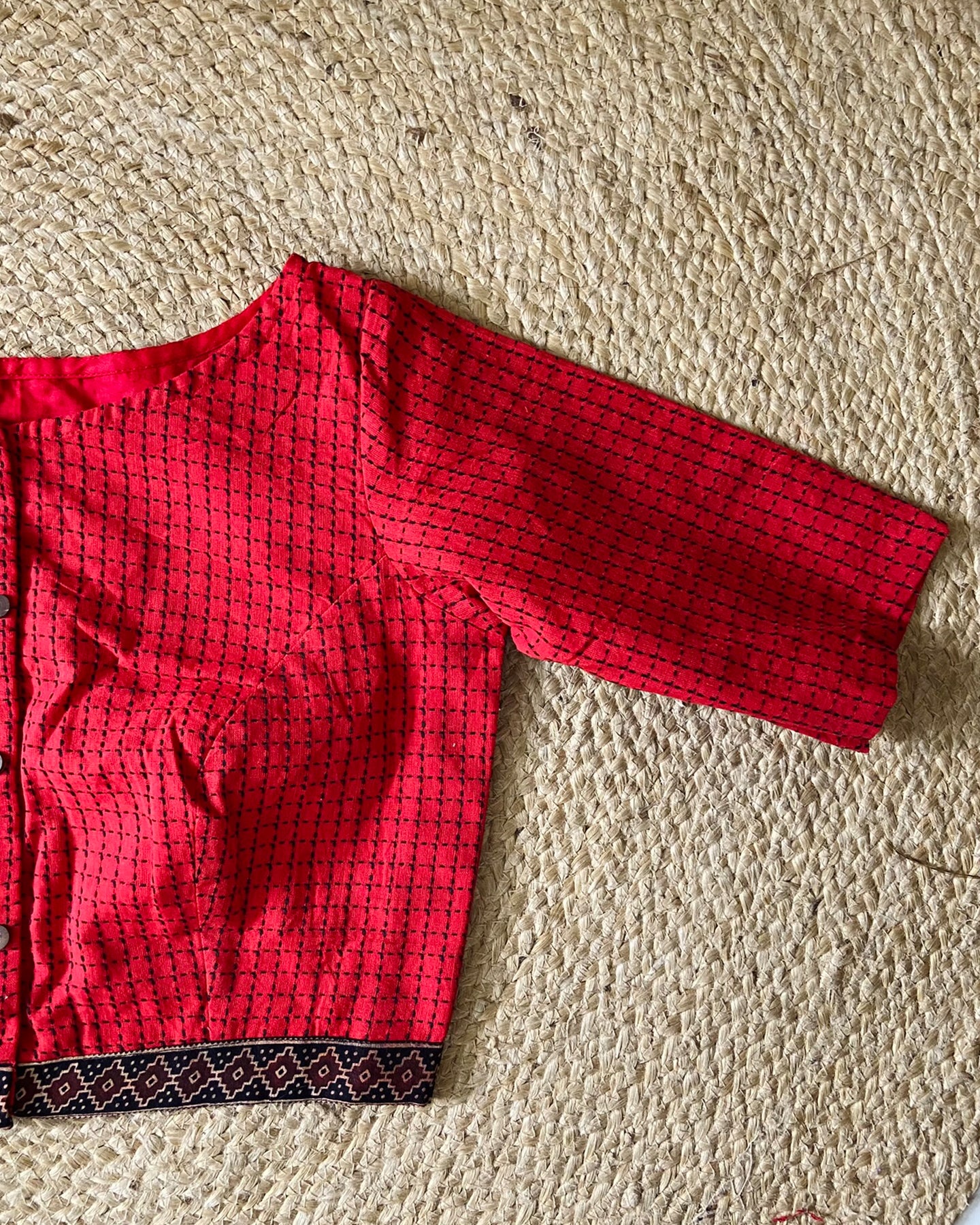 Red Kantha Blouse