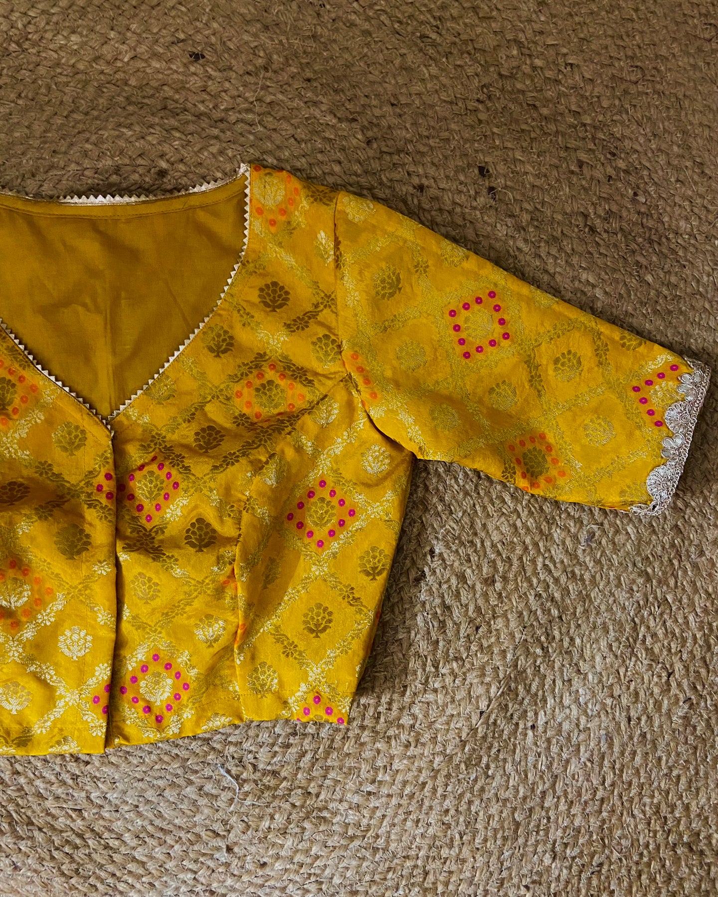 Phoolkari Mustard Blouse