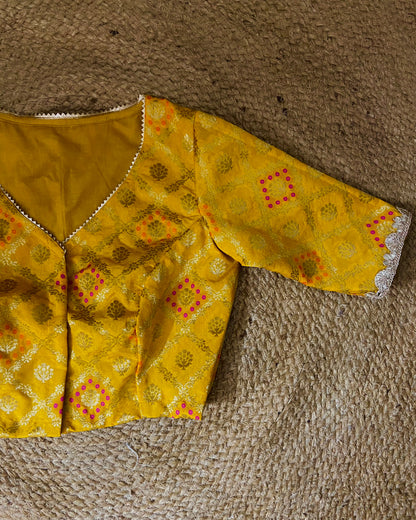 Phoolkari Mustard Blouse