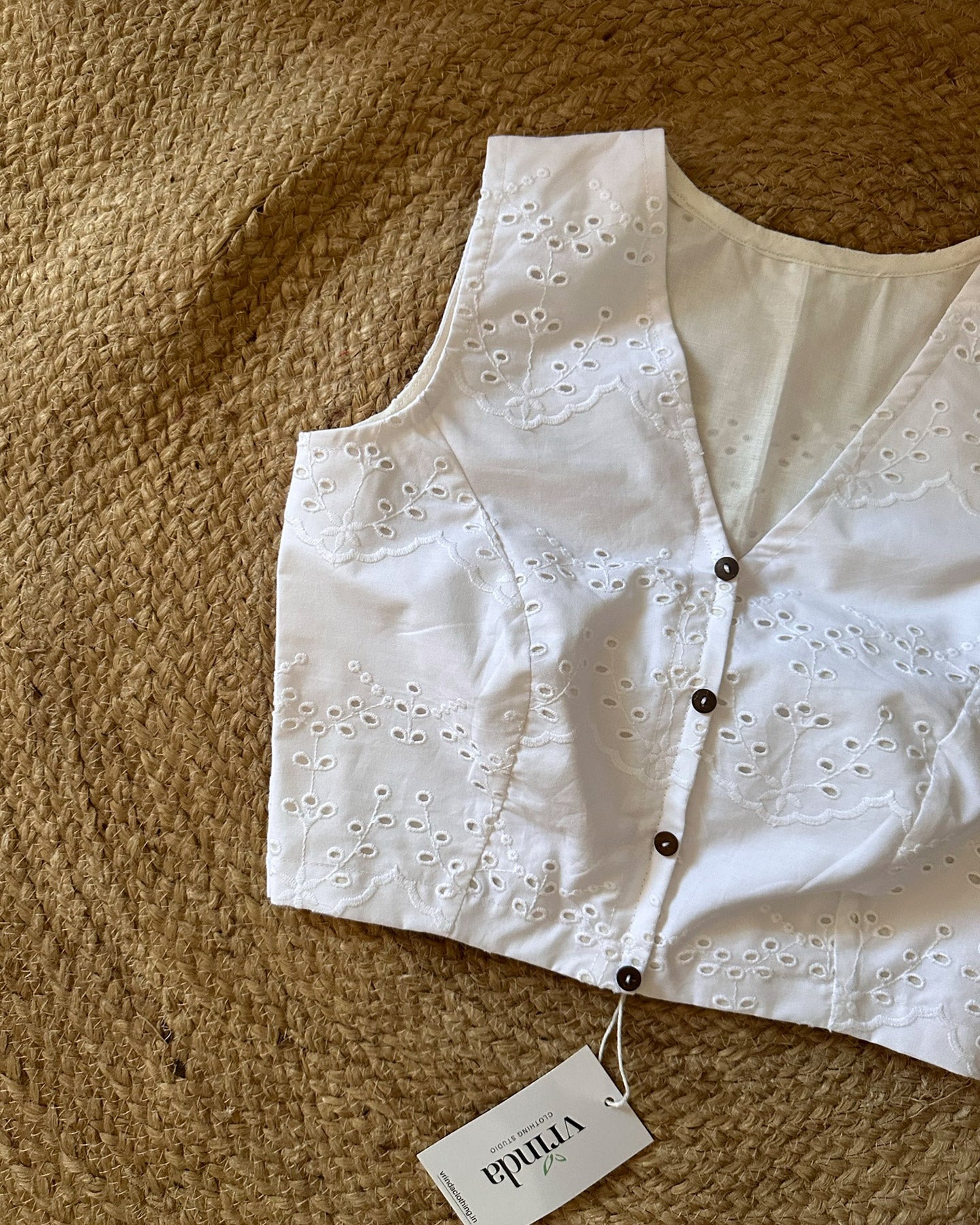 Schiffli White Blouse