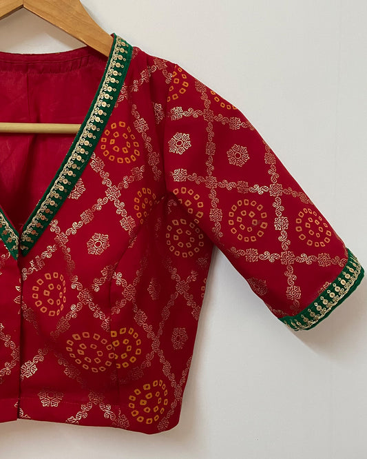 Bandhini Sage Blouse