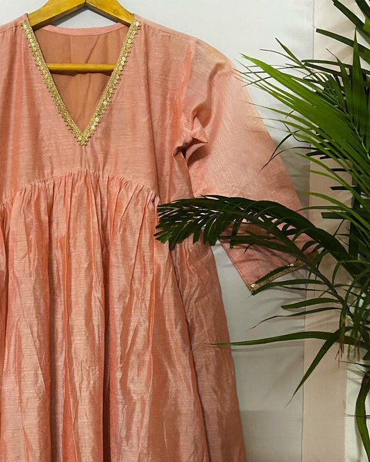 Afsana Peach Kurta