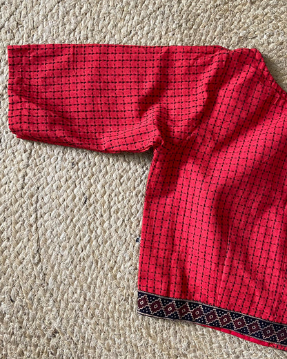 Red Kantha Blouse