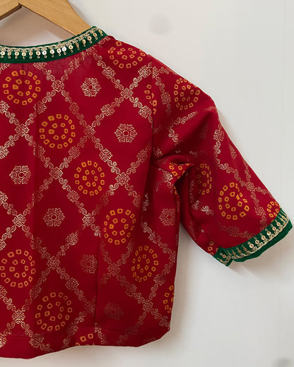 Bandhini Sage Blouse