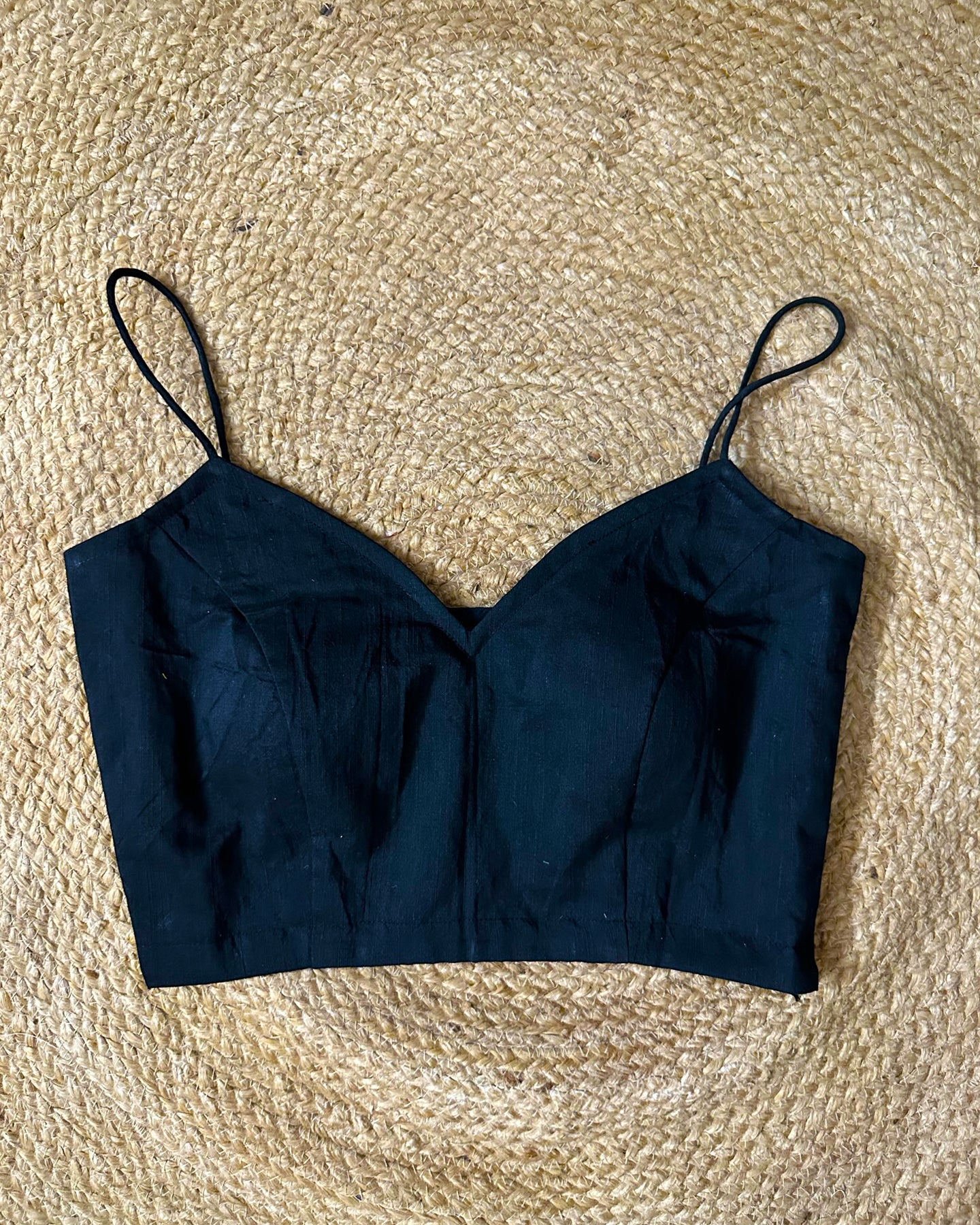 Black Strappy Basic Blouse