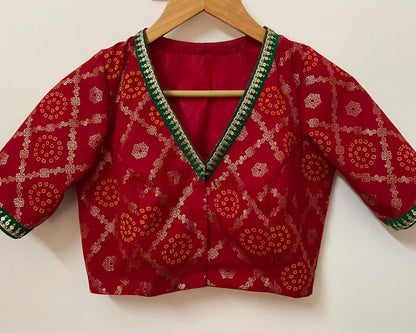 Bandhini Sage Blouse