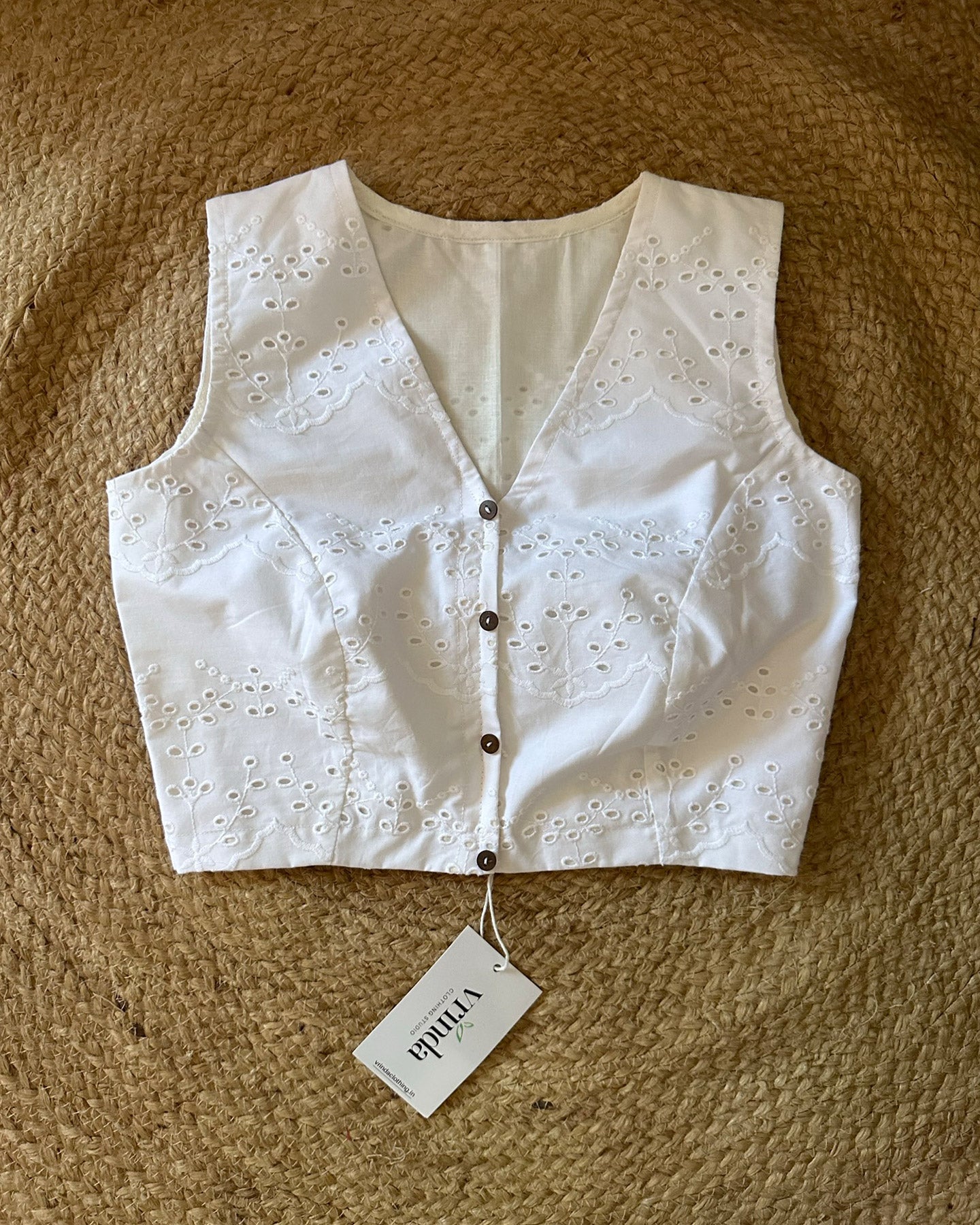 Schiffli White Blouse