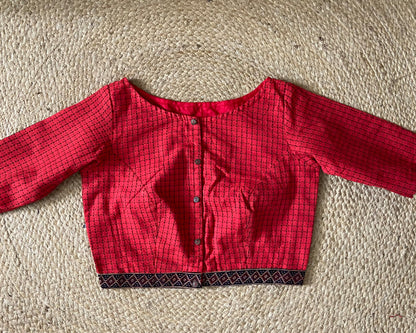 Red Kantha Blouse