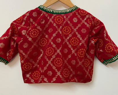 Bandhini Sage Blouse