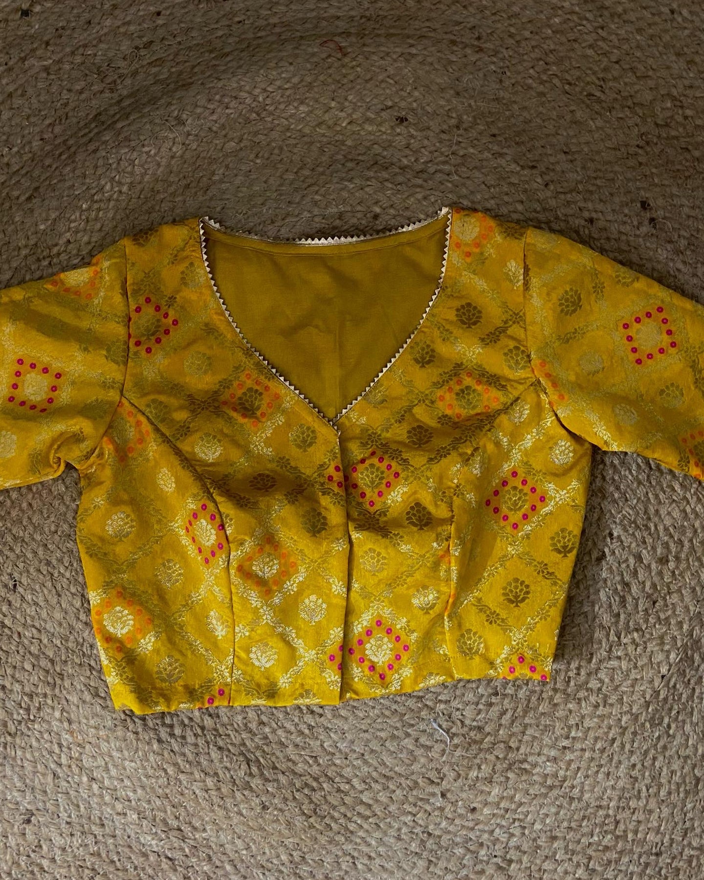 Phoolkari Mustard Blouse