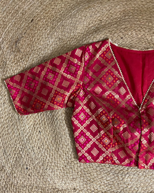 Phoolkari Red Blouse