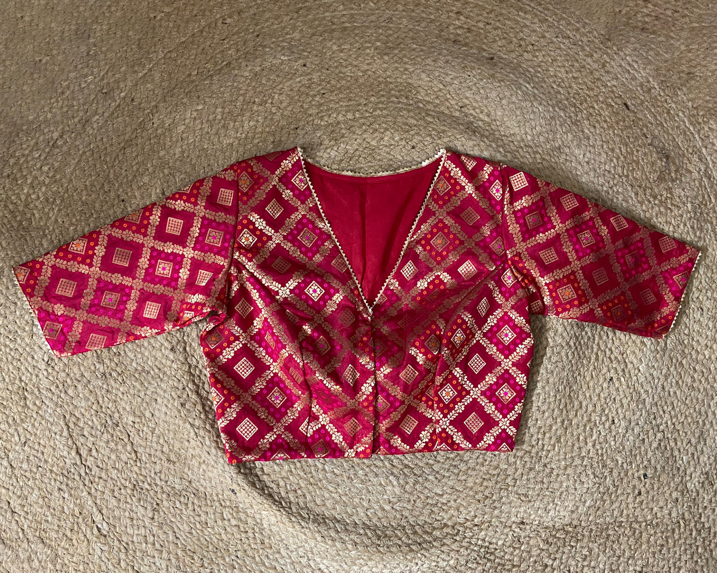 Phoolkari Red Blouse