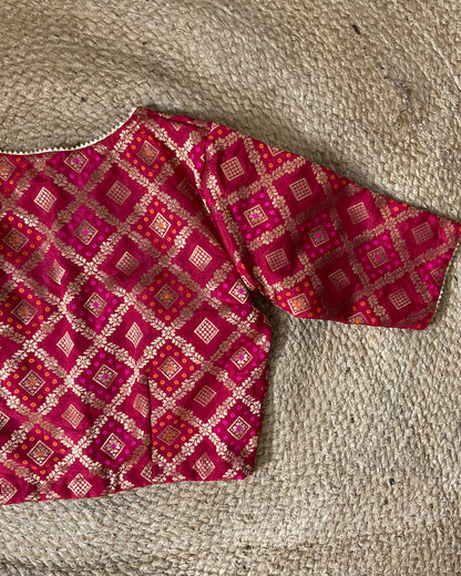 Phoolkari Red Blouse